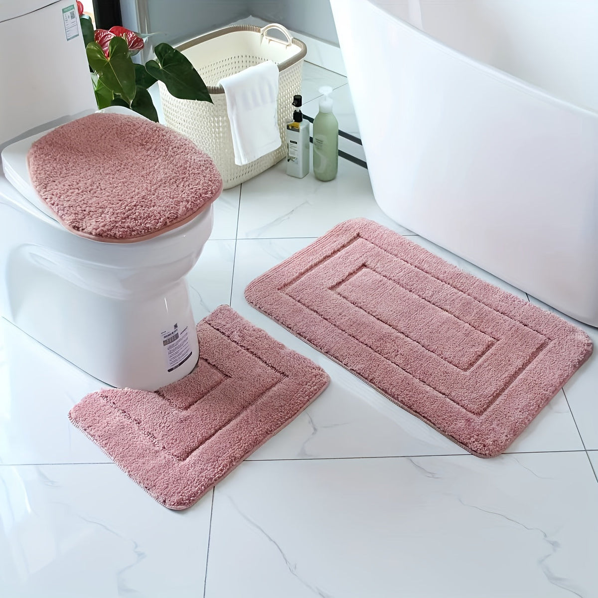 Juego de Alfombrillas de Baño de Microfibra de 3 Piezas – Rápido Secado y Absorbente