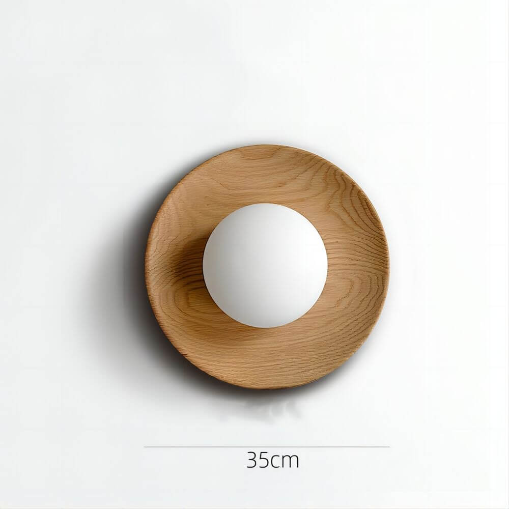 Aplique de Pared de Madera Blanca Moderna
