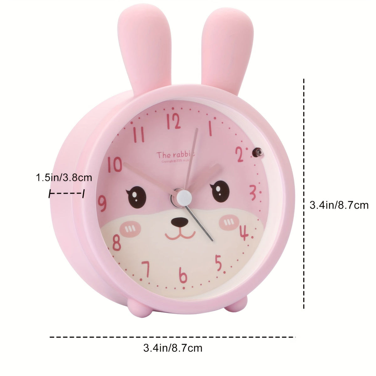 BowLift | Reloj Despertador Infantil con Luz Nocturna – Silencioso, Patrón de Conejo y Diseño Compacto