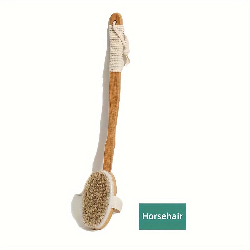 Esponja de Limpieza de Cerda de Jabalí para la Espalda - Cepillo de Baño con Mango de Madera Largo, cerdas naturales suaves para la limpieza de la espalda Kalsten