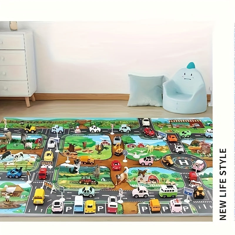 Alfombra Interactiva de Aventura – Descubre la Granja y el Tráfico con Juguetes