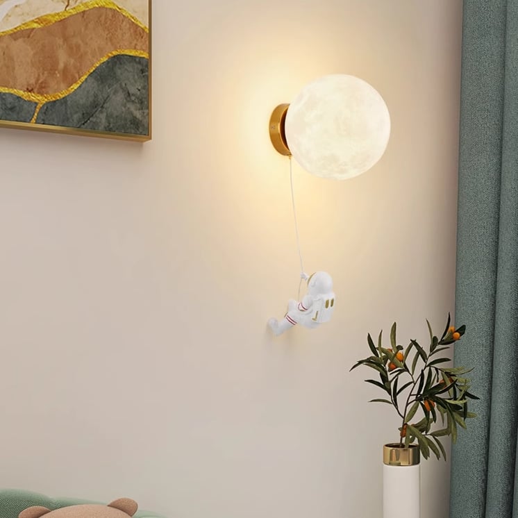 Lámpara de pared creativa de astronauta lunar