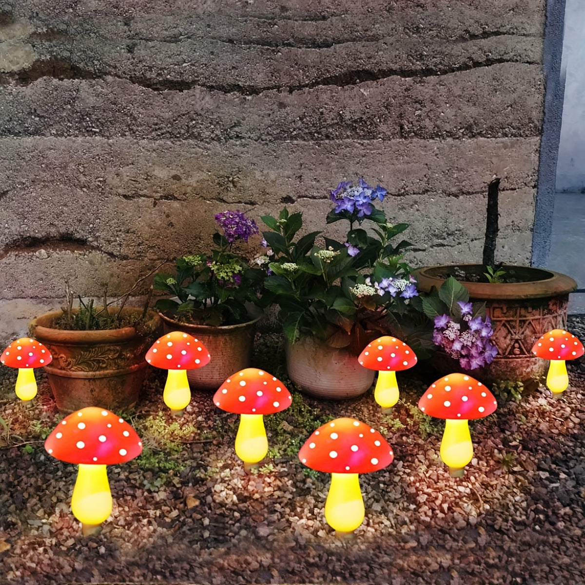 Setas Mágicas para el Jardín - Iluminación Juguetona para Exteriores