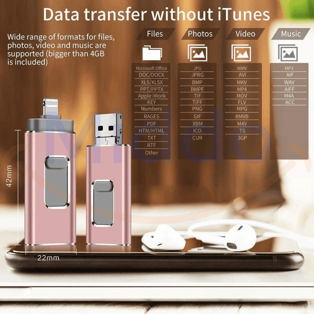 4 en 1 Flashdrive | ¡Olvídate de un teléfono lleno!