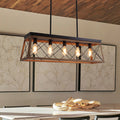 Lámpara de Araña Lineal Rectangular de 5 Luces para Isla de Cocina