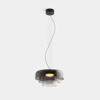 Lámpara colgante moderna de vidrio y metal – Lámpara LED colgante con luz cálida para cocina y comedor