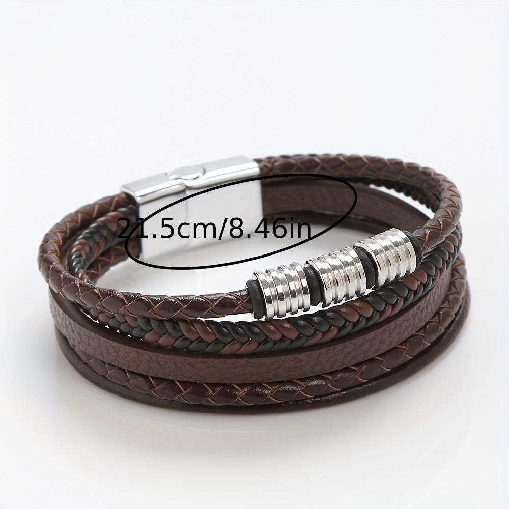 Pulsera de Cuero Trenzado Refinada - Para el Hombre Estiloso