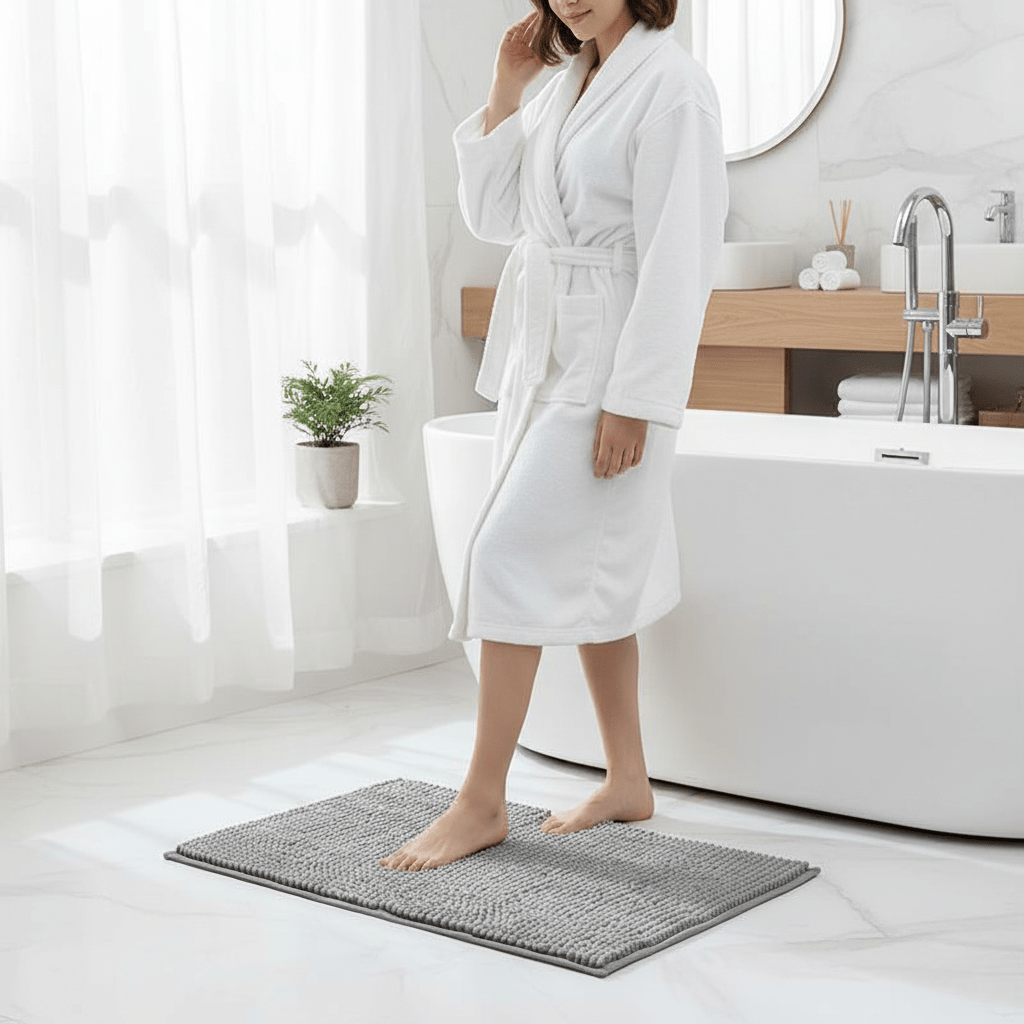 SOFTDRY COMFORT – Alfombra de baño de chenille con respaldo antideslizante