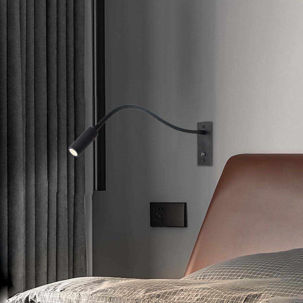Lámpara de Pared con Brazo Flexible y Luz LED de Lectura