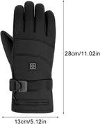Guantes de Invierno Calefaccionados | Impermeables y Resistentes al Viento | 3 Niveles de Calor | Compatibles con Pantallas Táctiles