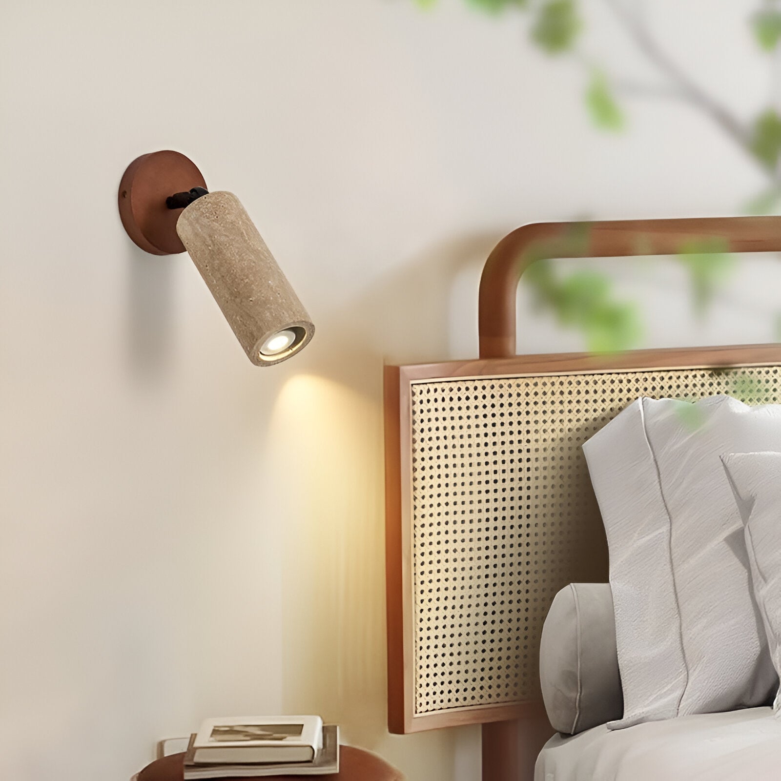 Trawertyn | Lámpara de pared y techo LED de madera regulable