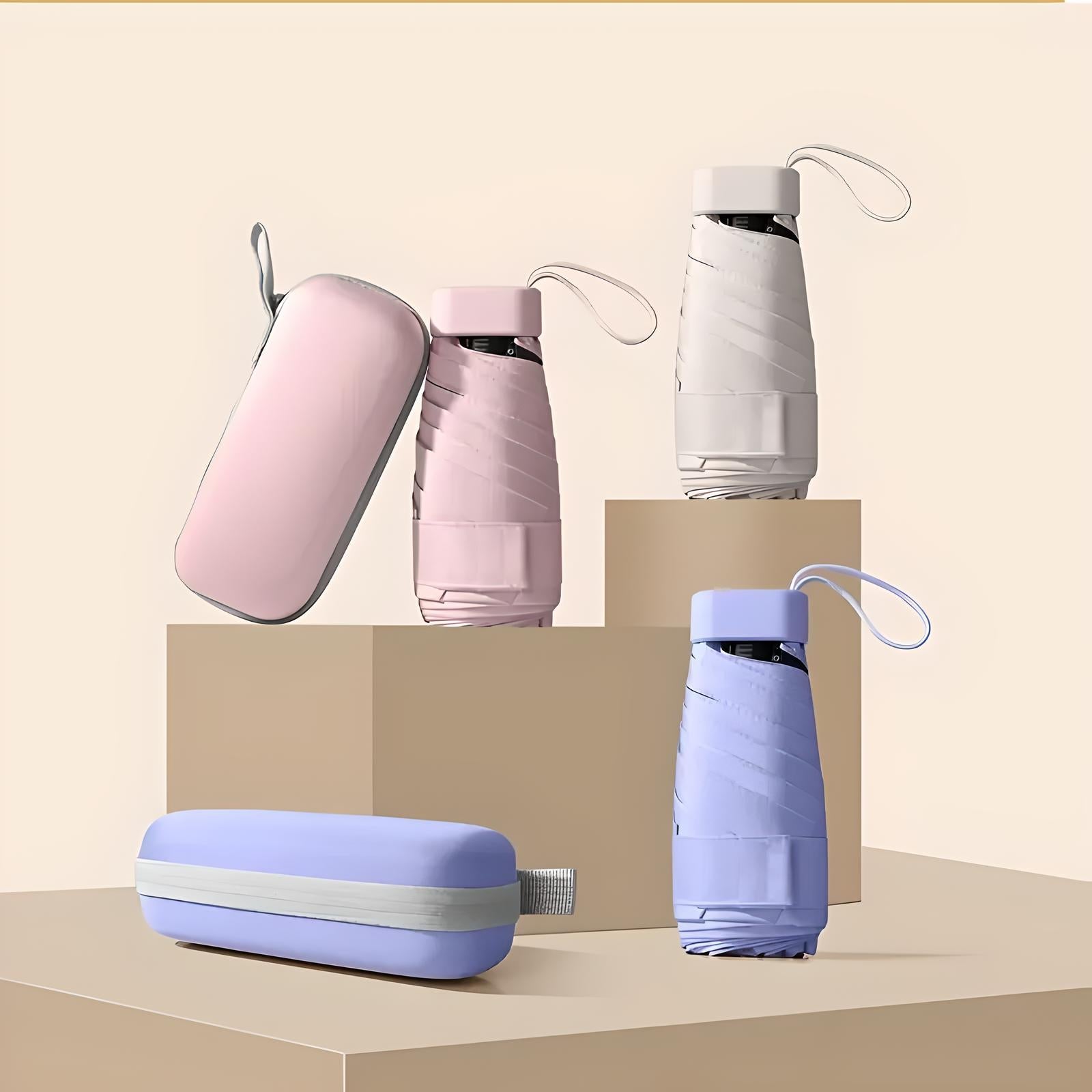 Paraguas de viaje compacto con funda impermeable – resistente al viento y ultraligero