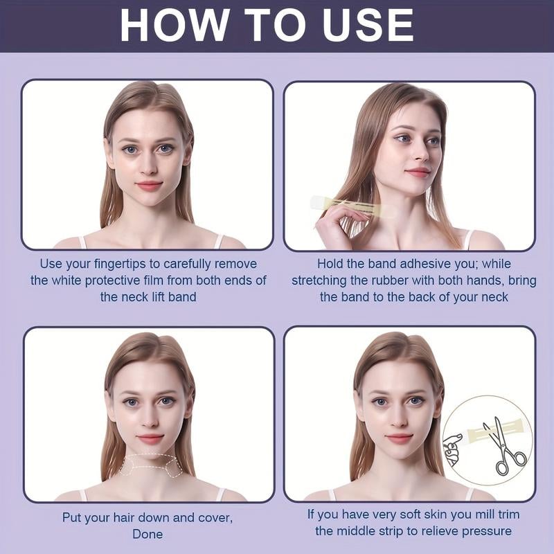 Kalsten | Cinta Elevadora para el Cuello | Efecto de Firmeza y Esculpido Instantáneo | Adhesivo Invisible y Seguro para la Piel