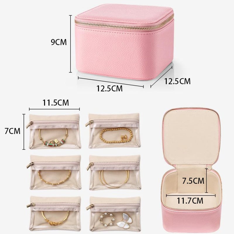 Caja de joyas con 12 compartimentos con cremallera