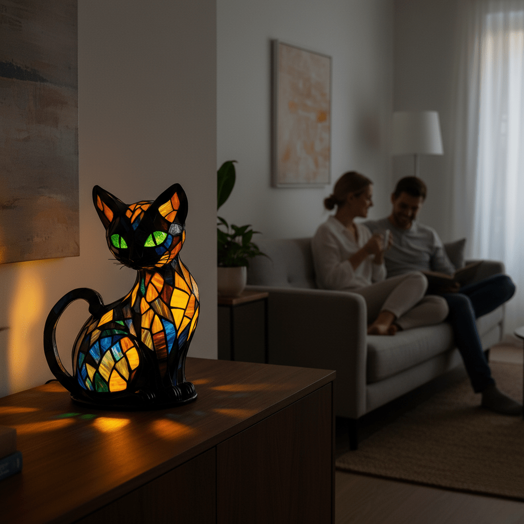 FELILUX – Lámpara de noche LED para gatos juguetona con luz ambiental suave