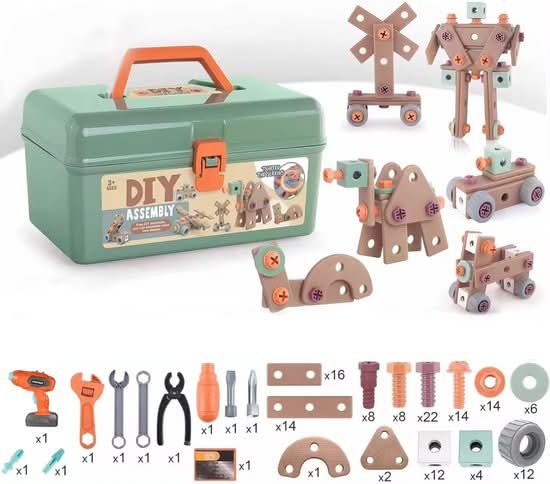 BUILDMASTER – Set de herramientas de 100 piezas para niños creativos a partir de 3 años