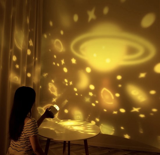 Proyector de estrellas lámpara nocturna para niños – regulable y segura con función de música
