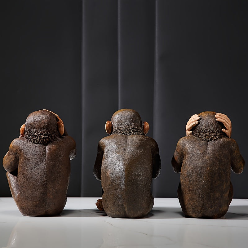 Conjunto de 3 figuras de chimpancé - Juguetonas y Realistas para Tu Interior