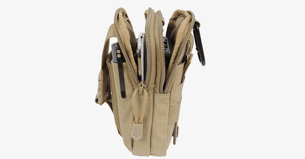 Kalsten | Bolsa Militar de Cintura - Hecha de Nylon - Diseño Impermeable - Cierre de Cremallera - Se Adhiere con Cinturón - Equipo de Viaje - Exterior - Disponible en 3 Colores