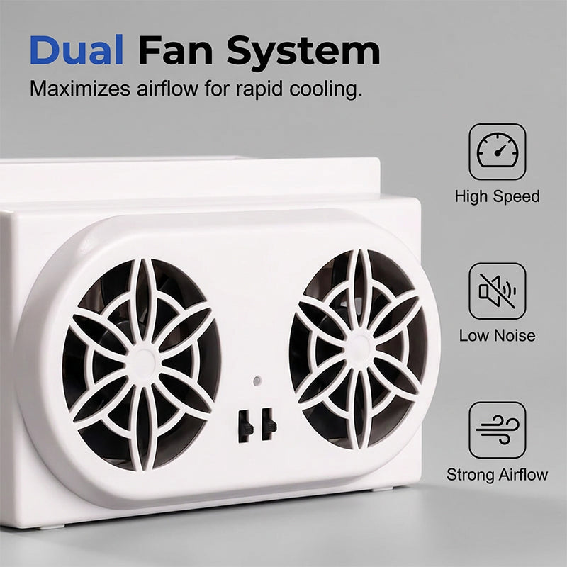 Ventilador Solar para Auto — Comodidad de Enfriamiento Instantáneo
