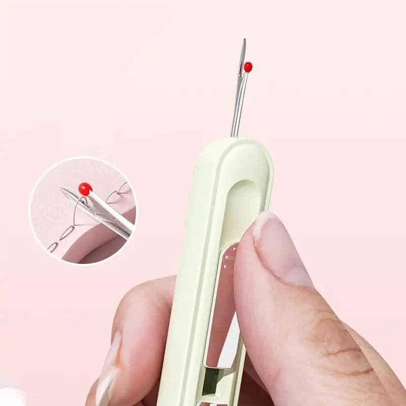 Herramienta de costura 2 en 1 – Práctico enhebrador de agujas y descosedor (x2)