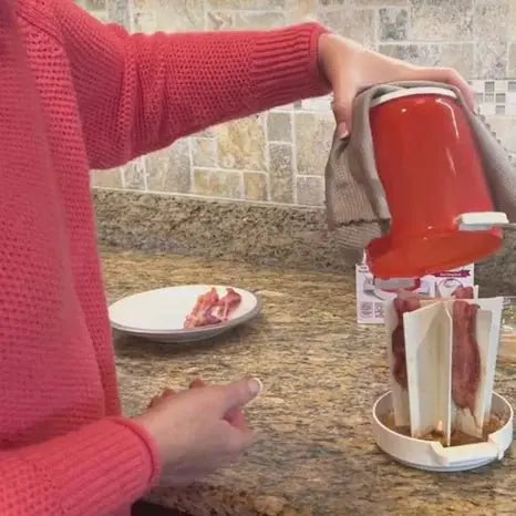 Cocinador de Tocino para Microondas | Estante para Drenar Grasa y Cúpula Antisalpicaduras | Apto para Lavavajillas y Libre de BPA