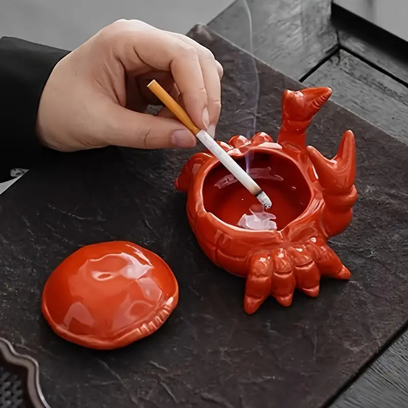 CrabbySmoke – Cenicerito único en forma de cangrejo con tapa Bowlift