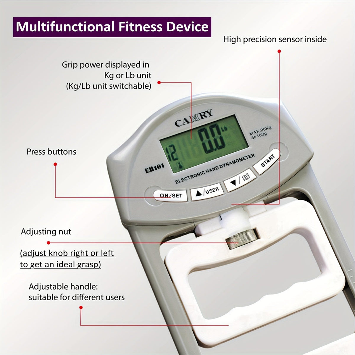 GRIPMETER PRO – Probador Digital de Fuerza de Agarre con Captura Automática