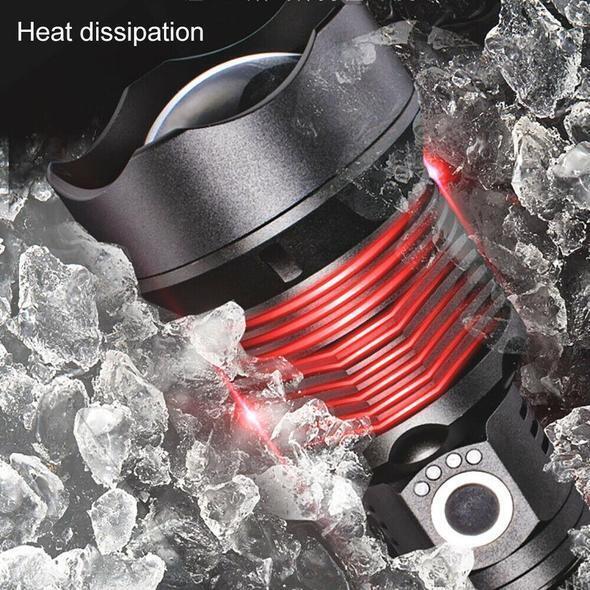 Linterna LED de alto rendimiento MS18 | 100.000 Lúmenes | 18x LEDs Cree XHP70 2.0 | Alcance de 2,3 km | IP56 a prueba de agua | Pantalla de estado OLED | Incl. paquete de batería