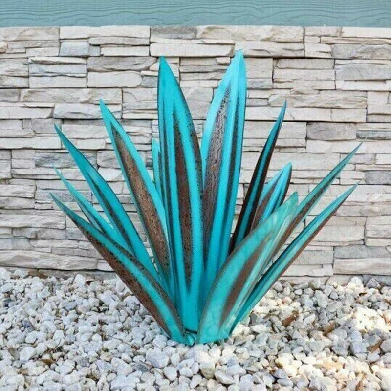 Planta de Agave de Metal Artificial Decorativa para Jardín y Terraza de 27 a 35 cm