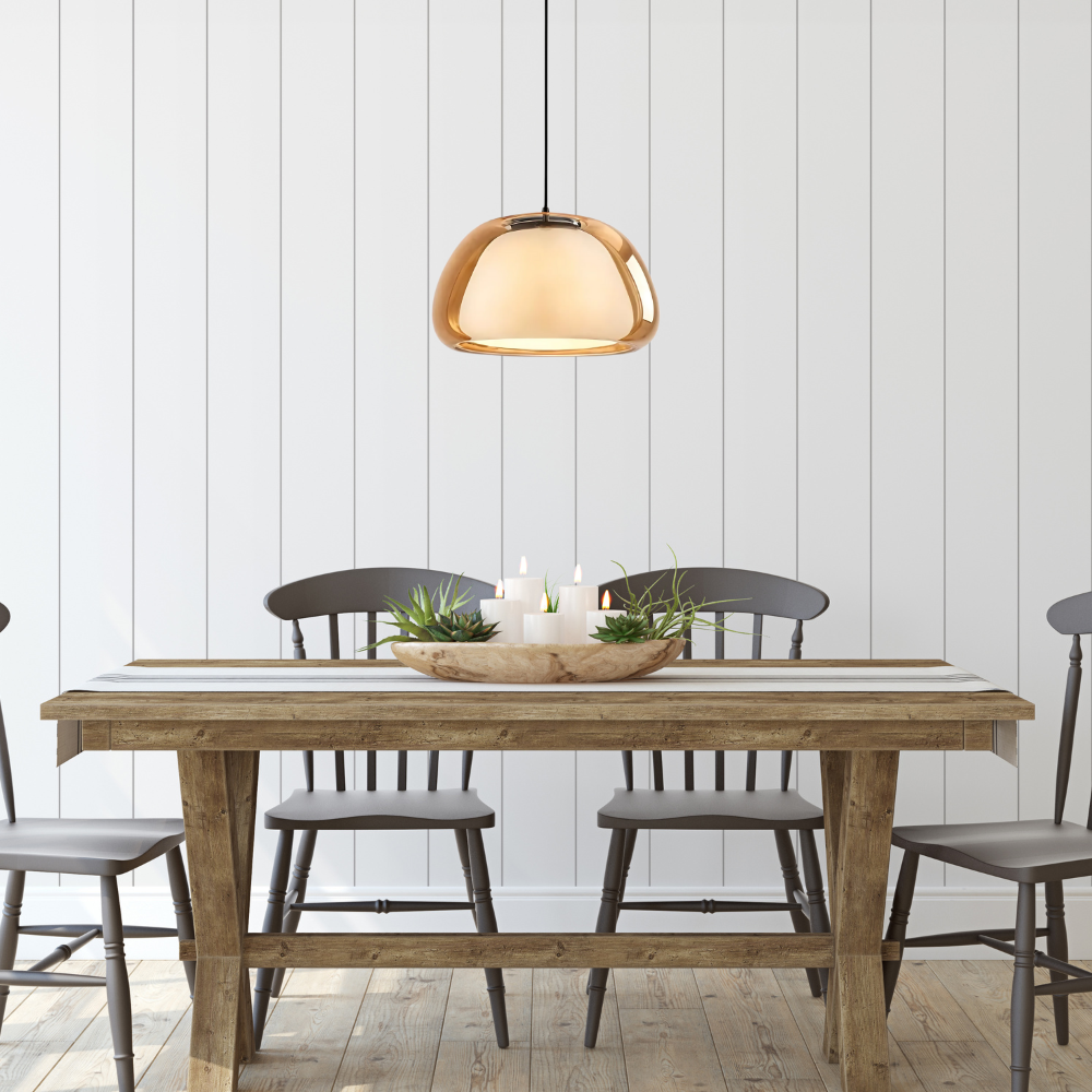La Cúpula Cristalina | Cúpula de Vidrio | Cable Ajustable | Diseño Moderno | Base E27 | Adecuado para Cocina, Sala de Estar o Comedor | Interiores Minimalistas | Ideal para Espacios Residenciales y Comerciales