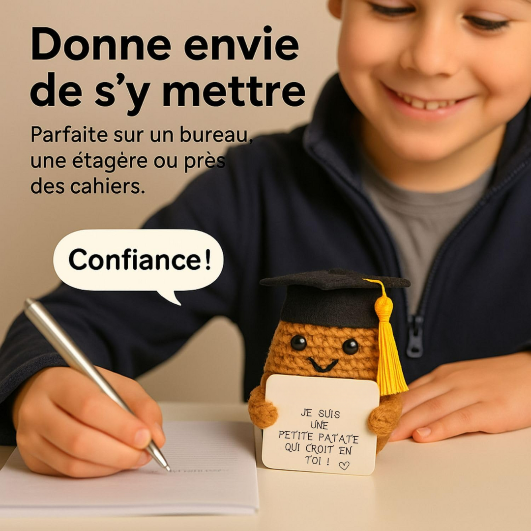 Pequeño compañero decorativo con un mensaje positivo