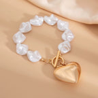 Lina - Pulsera de Cadena Lockbone con Diseño de Colgante en Forma de Corazón