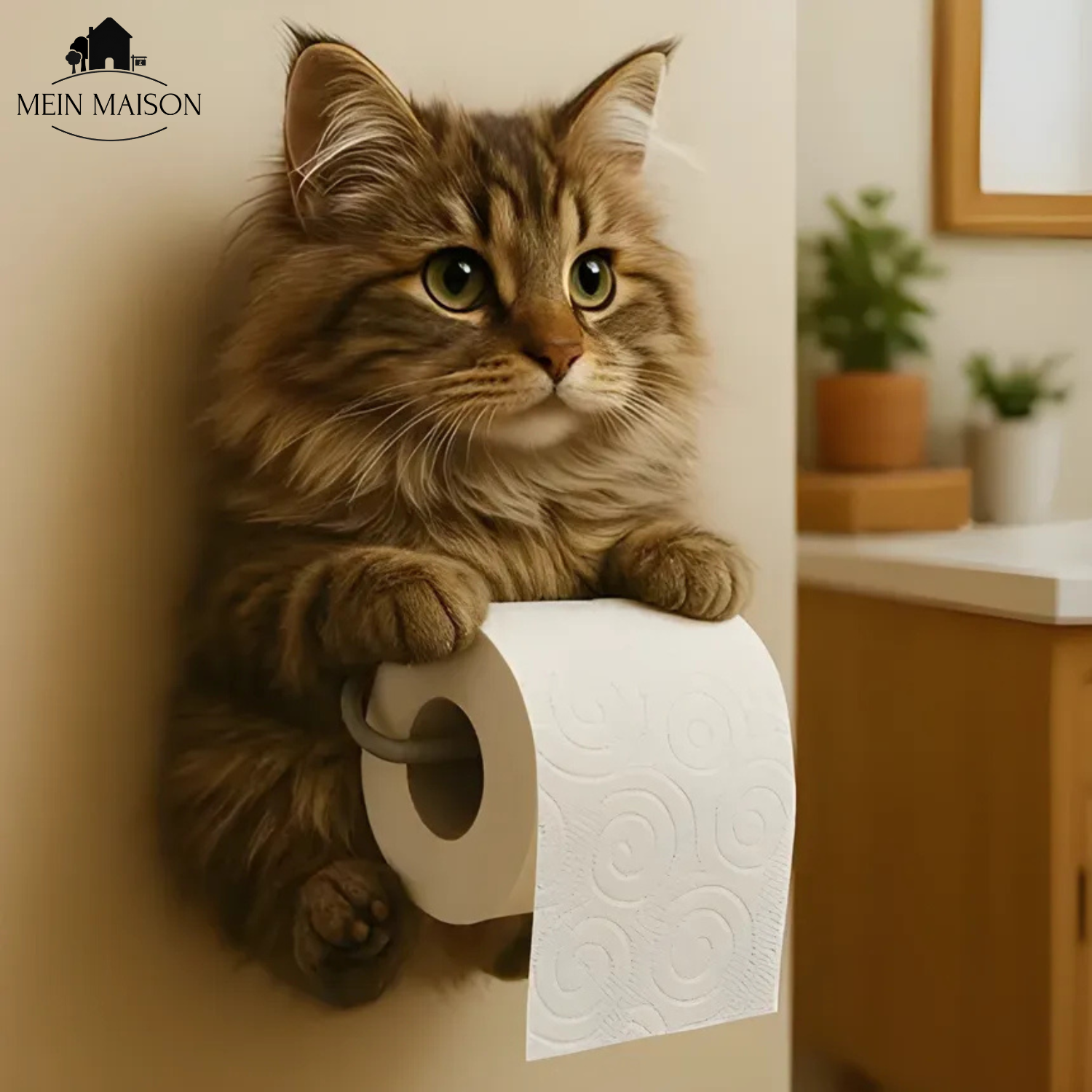 PurrRoll – ¡El encantador soporte de papel higiénico para gatos!