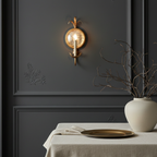 Apliques de Pared de Latón Elegantes con Espejo Antiguo y Luces de Candelabro