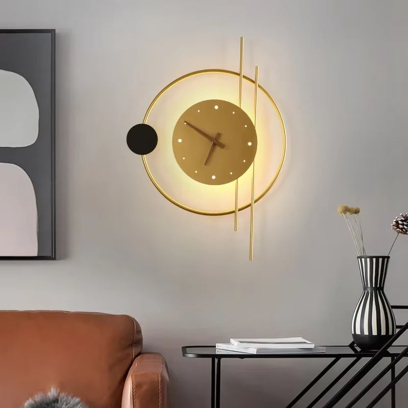 TimeLume – Lámpara de Pared LED con Reloj Integrado para Uso Interior