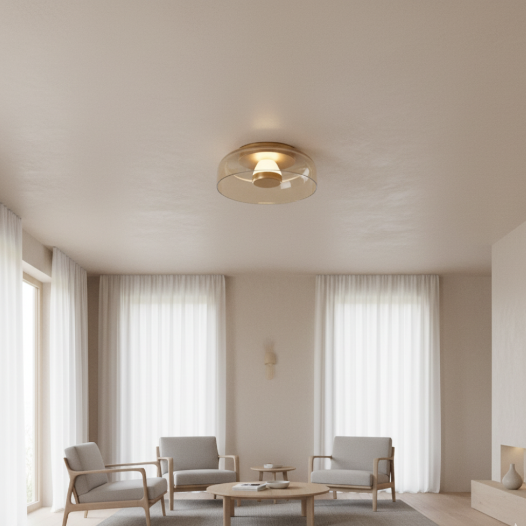Luz de Pared Halo - Aplique Escultórico Moderno con Brillo en Capas y Plato de Vidrio
