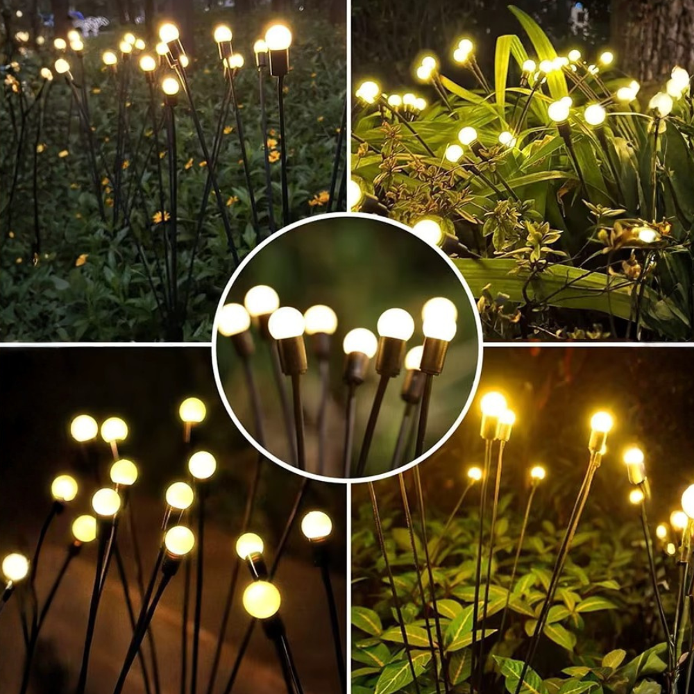 Luces de Jardín Solar Elegantes Firefly | Iluminación Exterior Impermeable con 120 Lúmenes para Jardines o Patios Impresionantes