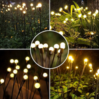 Luces de Jardín Solar Elegantes Firefly | Iluminación Exterior Impermeable con 120 Lúmenes para Jardines o Patios Impresionantes