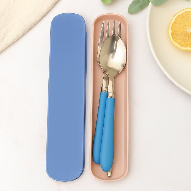 DineMate – Juego de cubiertos portátil de acero inoxidable con estuche de viaje