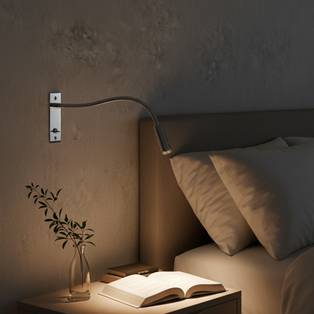 Aplique de Pared Minimalista - Focos de Lectura Ajustables en Metal Dorado/Plateado