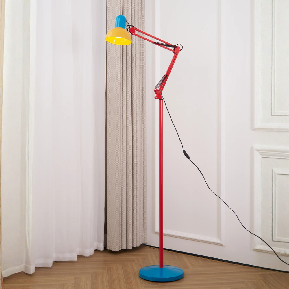 Lámpara de Pie Flexo Memphis | Lámpara de Metal Ajustable Moderna para Sala de Estar
