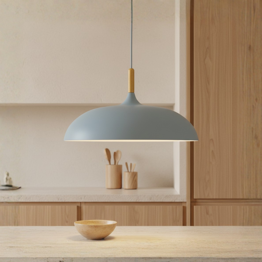 Lámpara Colgante Haft - Iluminación de Cocina Escandinava con Madera y Hierro