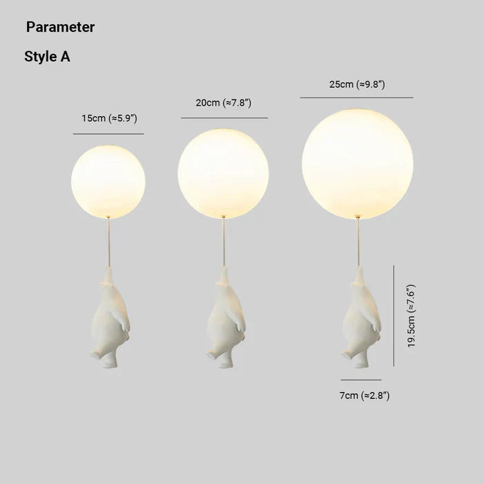 Lámpara de Techo Infantil | Diseño de Oso y Globo | CloudBear | Diseño Juguetón y Único | Iluminación LED | Plástico y Metal de Alta Calidad | Para Habitaciones Infantiles | 40 cm de Diámetro