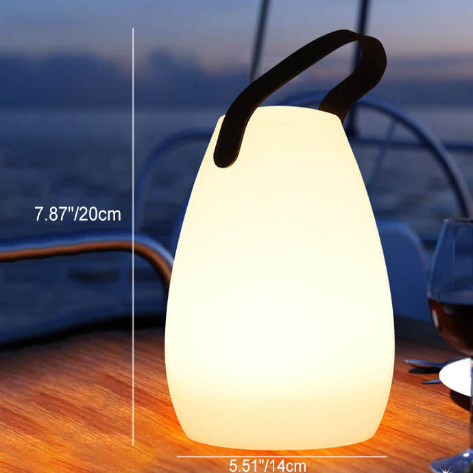 Simplicidad Moderna Lámpara de Mesa LED de Mano Redonda Cuadrada de Plástico para Patio Exterior | Brehn