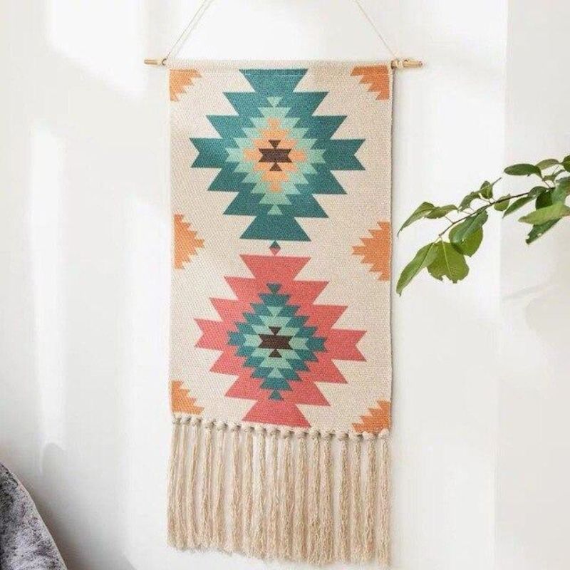 DecoTassel - Tapiz colgado en la pared con diseño de borlas