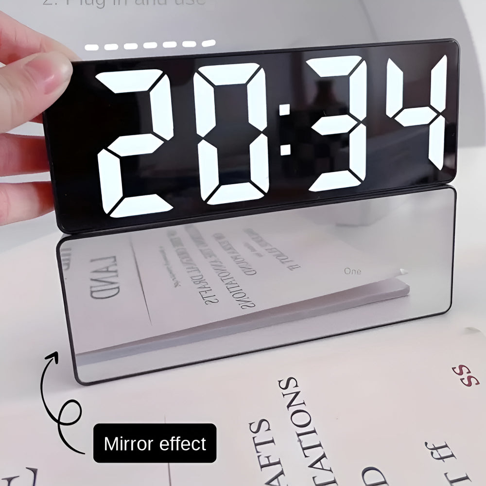 Reloj Despertador Digital con Espejo LED