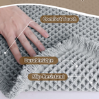 Alfombrilla de Baño Super Absorbente Waffle | Alfombra de Microfibra Antideslizante con Borlas