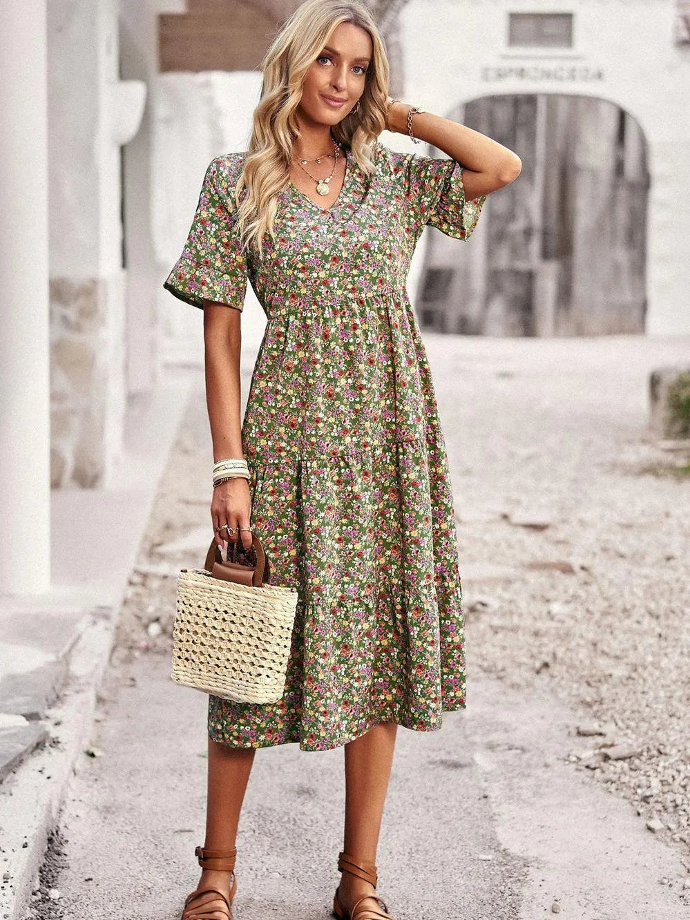 Vestido de Verano para Damas con Mangas Cortas