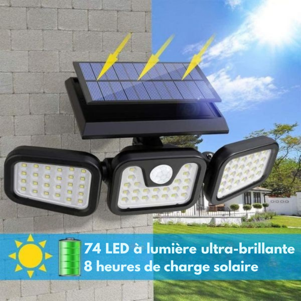 Aplique solar exterior con detector de movimiento